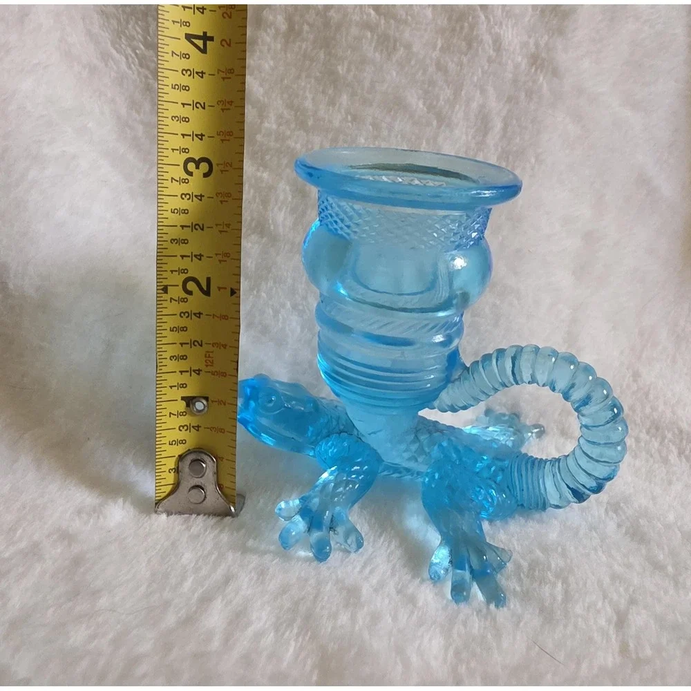 As-Is Whimsical Gecko Toothpick Holder Flaw, EAPG Collectible Animal Glassware